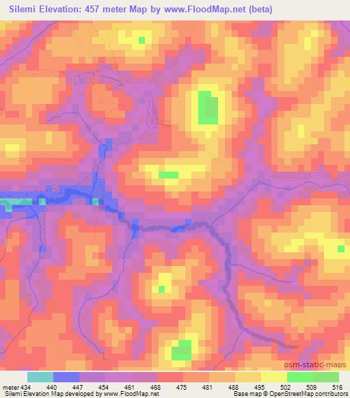 Silemi,Guinea Elevation Map