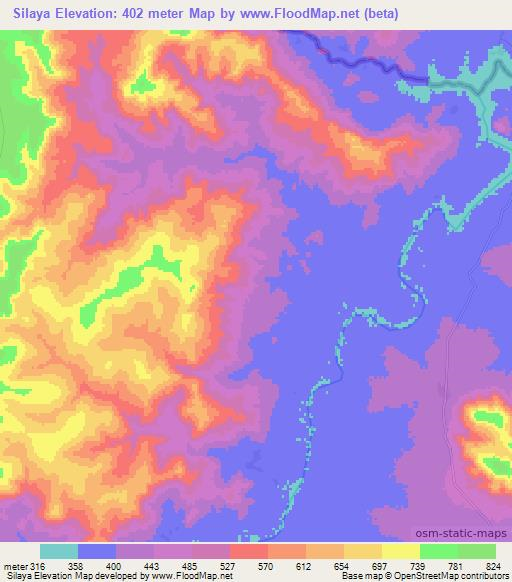 Silaya,Guinea Elevation Map