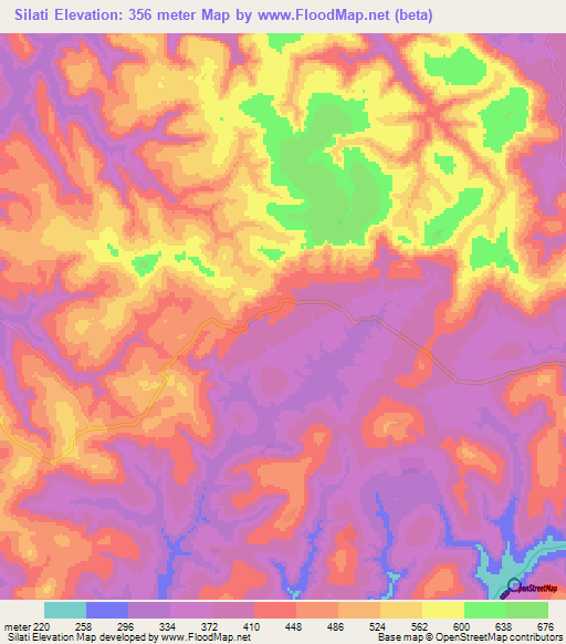 Silati,Guinea Elevation Map