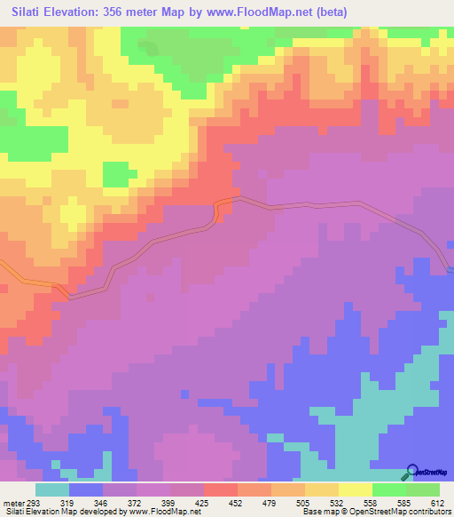 Silati,Guinea Elevation Map