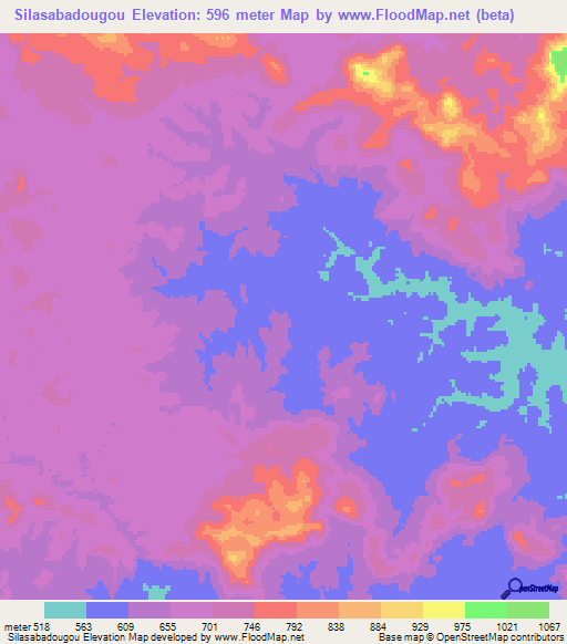 Silasabadougou,Guinea Elevation Map