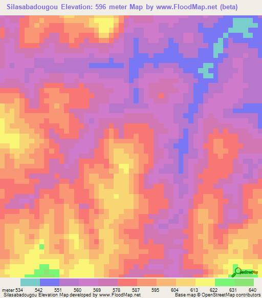 Silasabadougou,Guinea Elevation Map