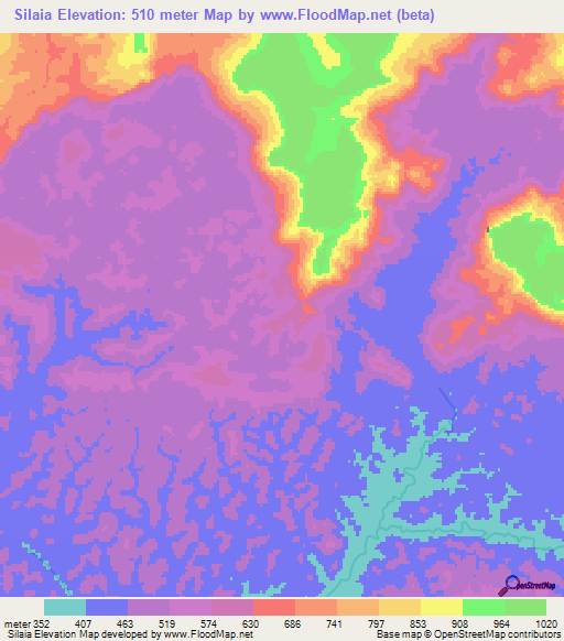 Silaia,Guinea Elevation Map