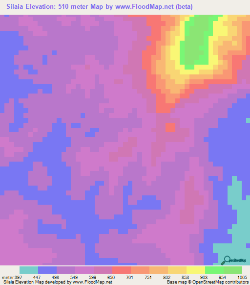 Silaia,Guinea Elevation Map