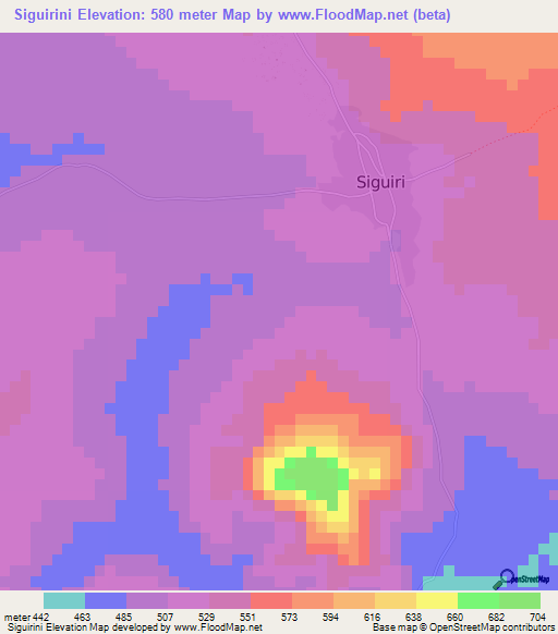 Siguirini,Guinea Elevation Map