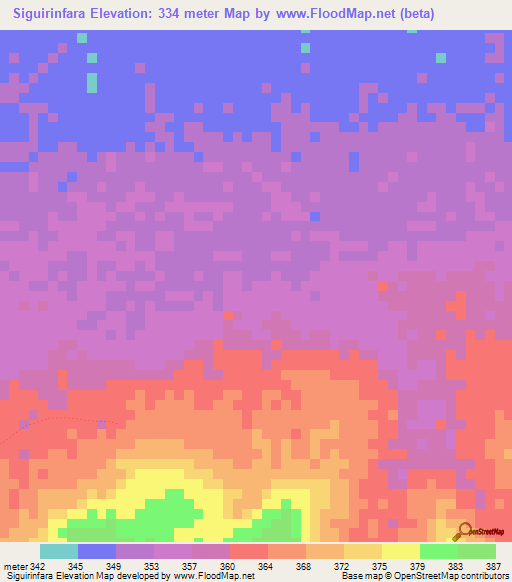 Siguirinfara,Guinea Elevation Map