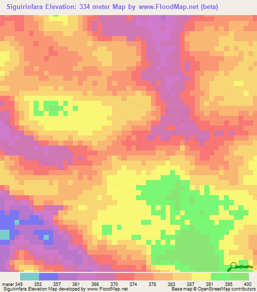 Siguirinfara,Guinea Elevation Map