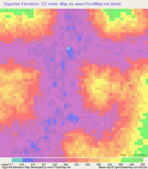 Siguirine,Guinea Elevation Map