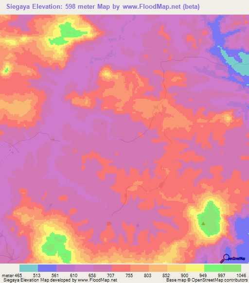 Siegaya,Guinea Elevation Map