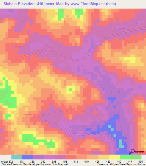 Siabala,Guinea Elevation Map