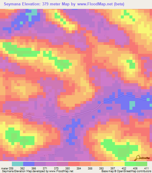 Seymana,Guinea Elevation Map