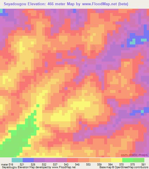 Seyadougou,Guinea Elevation Map