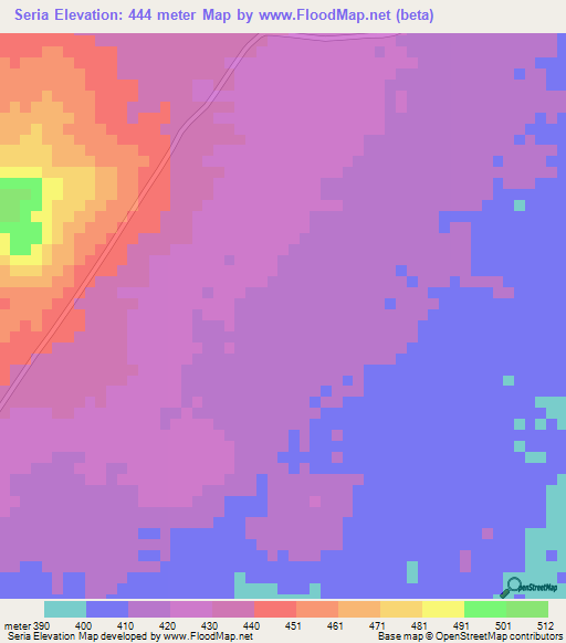 Seria,Guinea Elevation Map