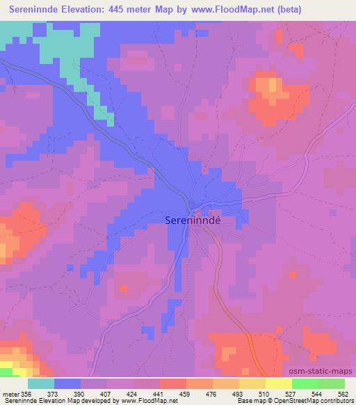Sereninnde,Guinea Elevation Map