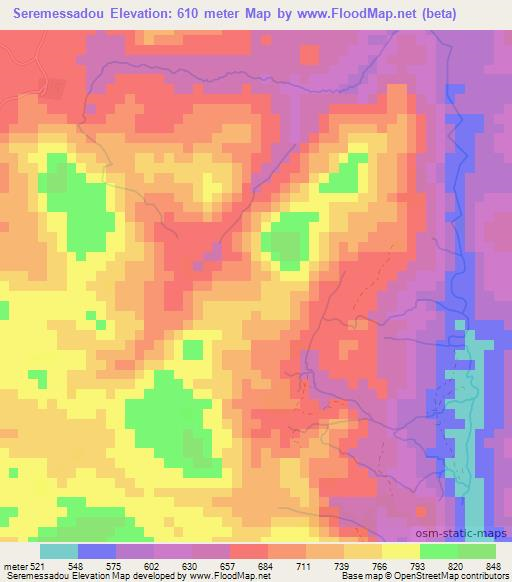 Seremessadou,Guinea Elevation Map