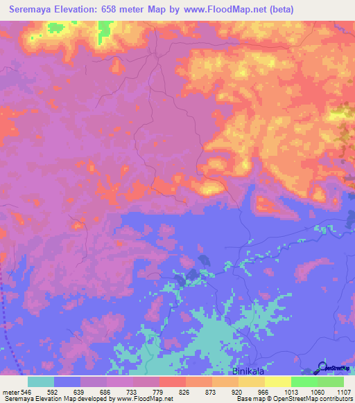 Seremaya,Guinea Elevation Map