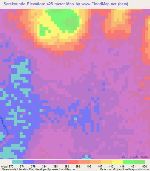 Serekounde,Guinea Elevation Map