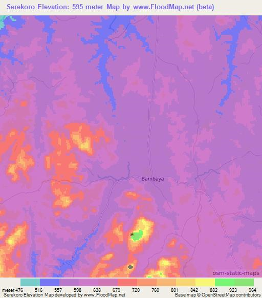 Serekoro,Guinea Elevation Map