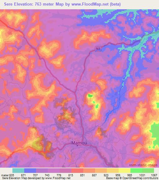 Sere,Guinea Elevation Map