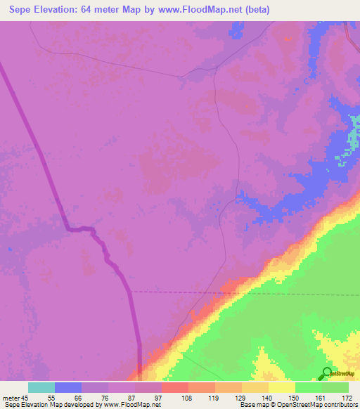 Sepe,Guinea Elevation Map