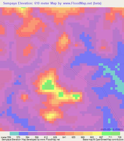 Sempaya,Guinea Elevation Map