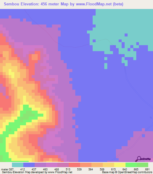 Sembou,Guinea Elevation Map