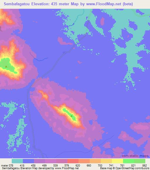 Sembafagatou,Guinea Elevation Map