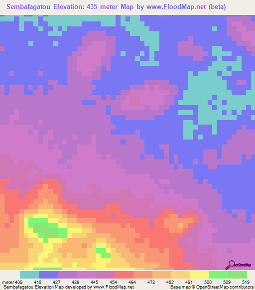 Sembafagatou,Guinea Elevation Map