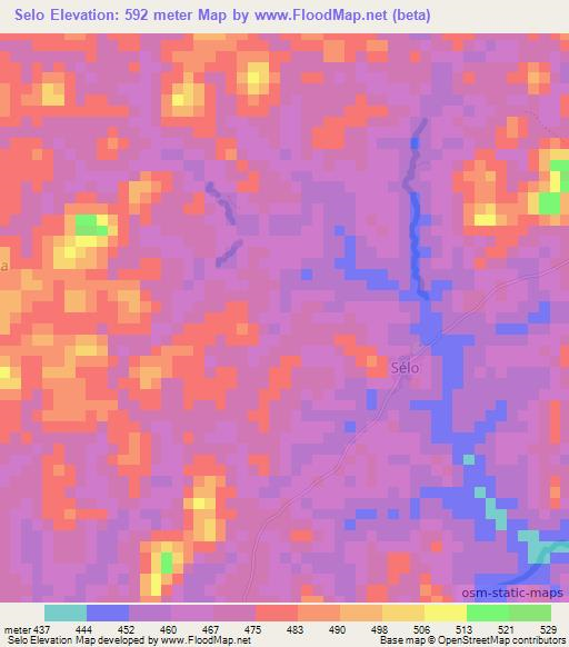 Selo,Guinea Elevation Map