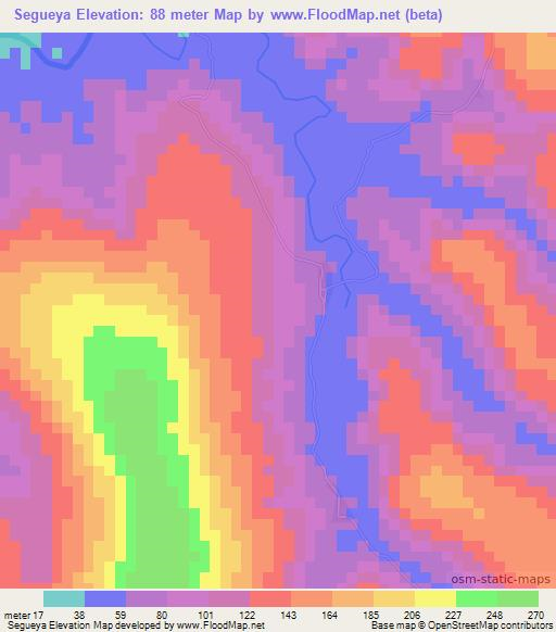 Segueya,Guinea Elevation Map