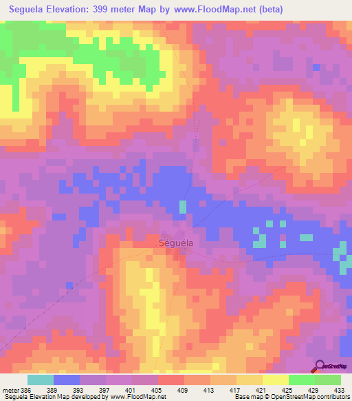 Seguela,Guinea Elevation Map