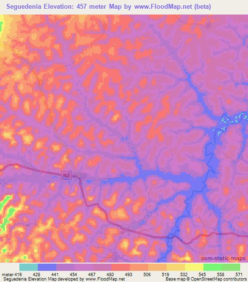 Seguedenia,Guinea Elevation Map