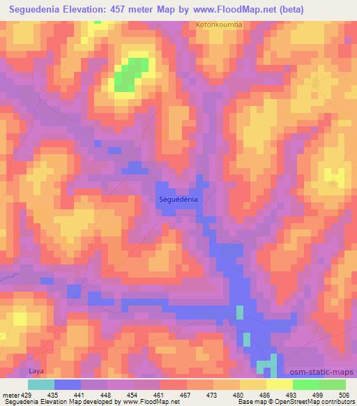 Seguedenia,Guinea Elevation Map