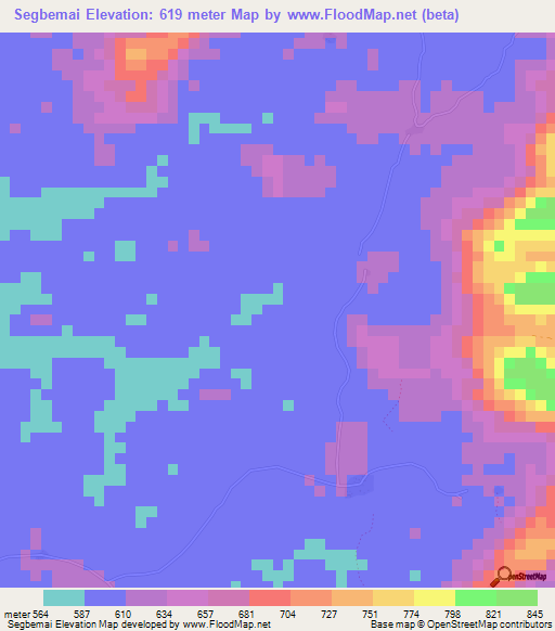 Segbemai,Guinea Elevation Map