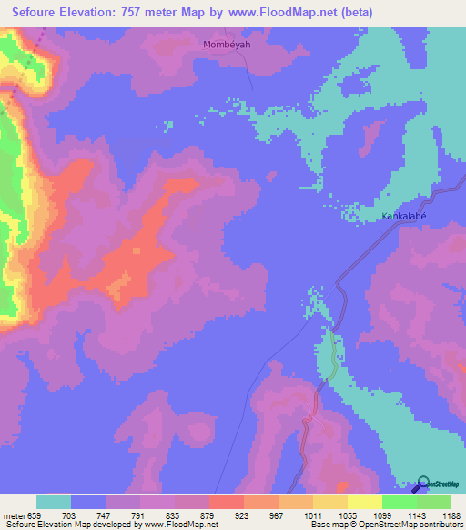 Sefoure,Guinea Elevation Map