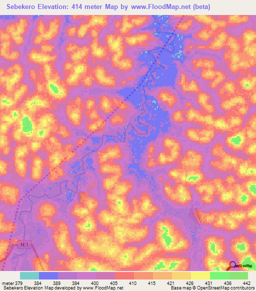 Sebekero,Guinea Elevation Map