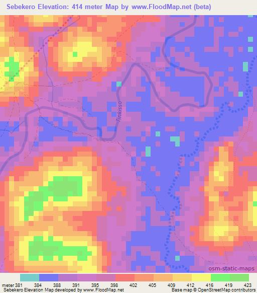 Sebekero,Guinea Elevation Map