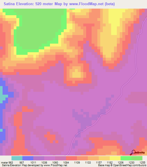 Satina,Guinea Elevation Map