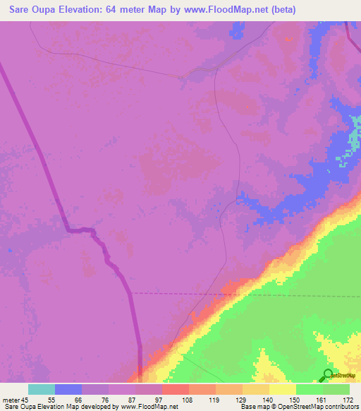 Sare Oupa,Guinea Elevation Map