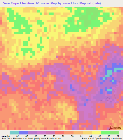 Sare Oupa,Guinea Elevation Map