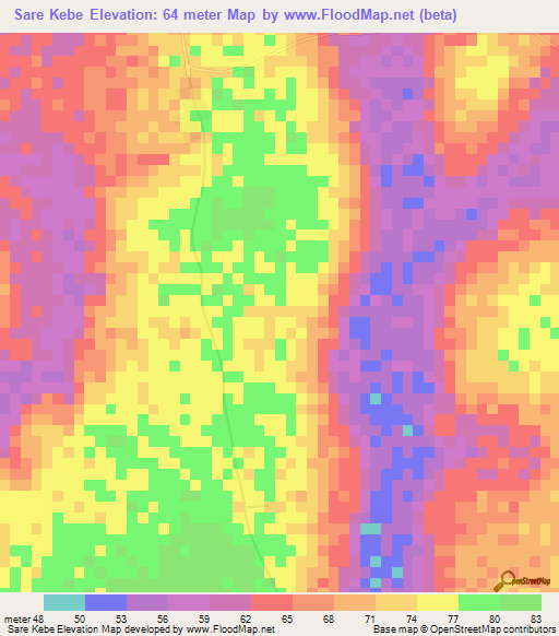 Sare Kebe,Guinea Elevation Map