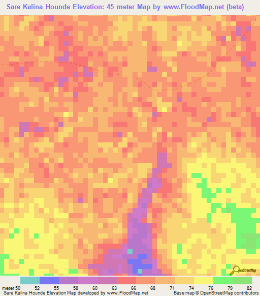 Sare Kalina Hounde,Guinea Elevation Map