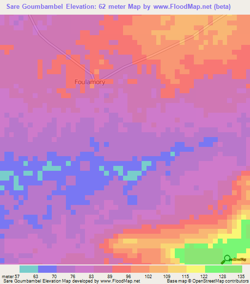 Sare Goumbambel,Guinea Elevation Map