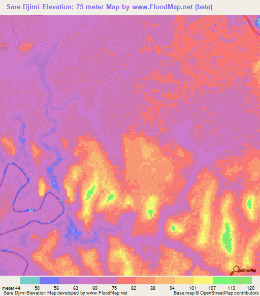 Sare Djimi,Guinea Elevation Map