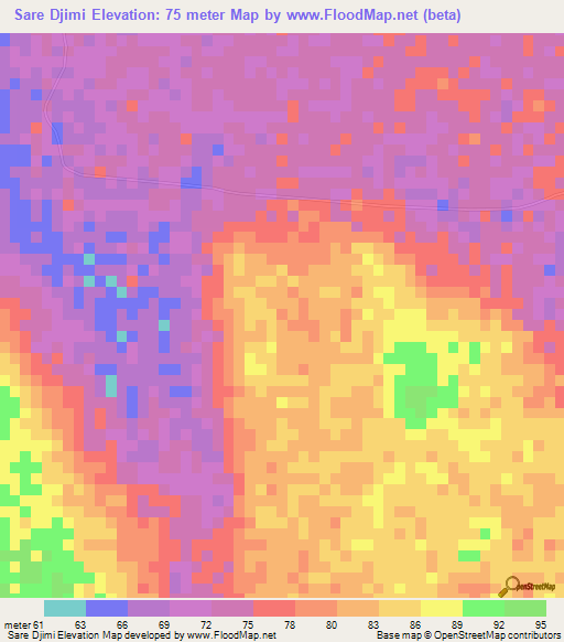 Sare Djimi,Guinea Elevation Map