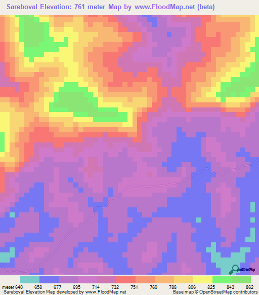 Sareboval,Guinea Elevation Map