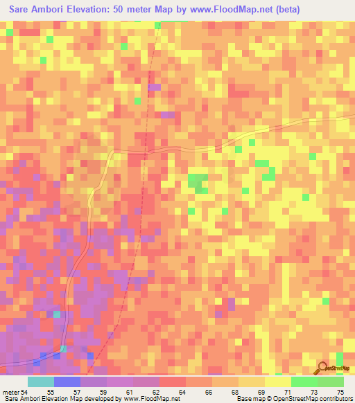 Sare Ambori,Guinea Elevation Map