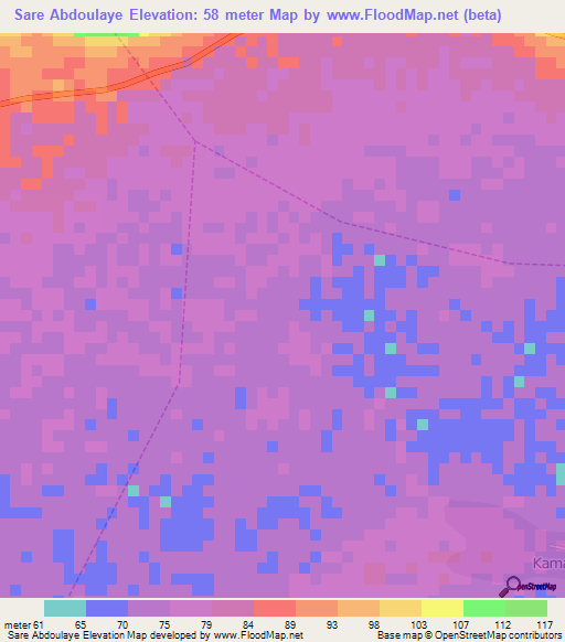 Sare Abdoulaye,Guinea Elevation Map