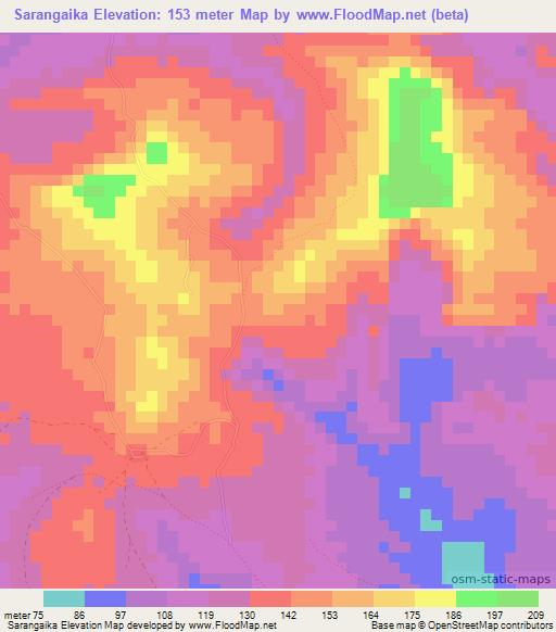 Sarangaika,Guinea Elevation Map