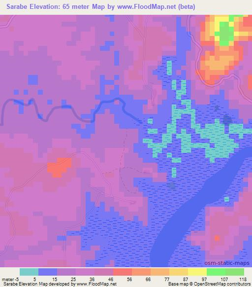 Sarabe,Guinea Elevation Map